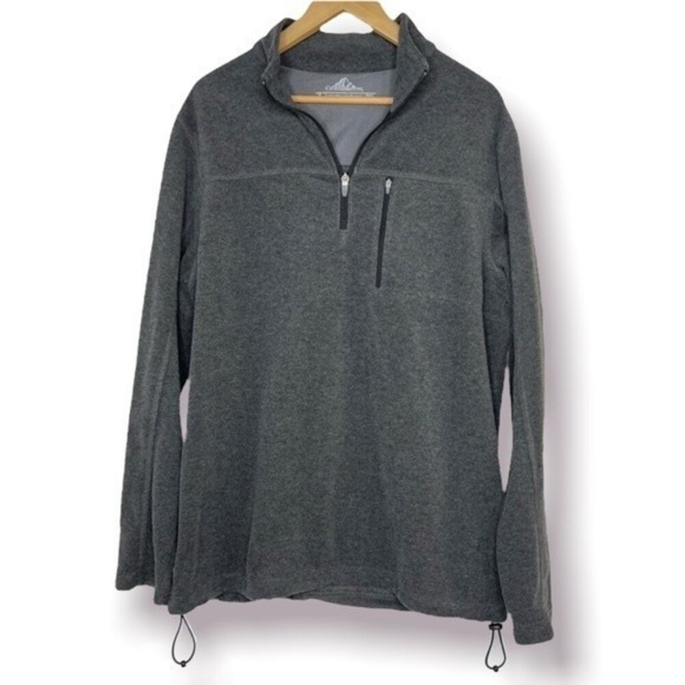 Croft & Barrow Mens Pullover Grey Lightweight Fleece Jacket